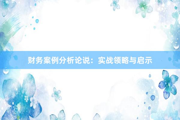 财务案例分析论说：实战领略与启示